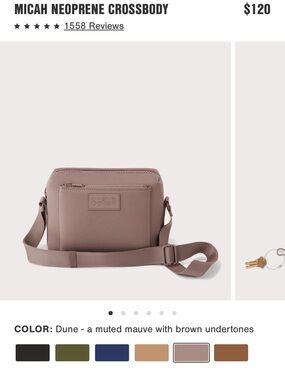 Dagne Dover Micah Neoprene Crossbody — Dune (Muted Mauve)